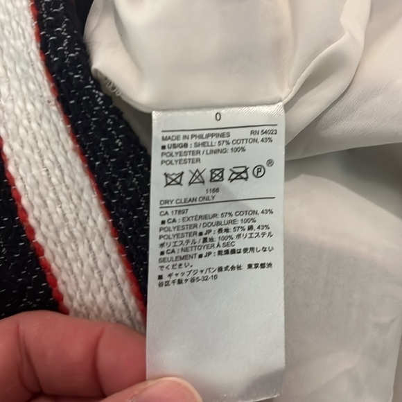 Banana Republic Boucle Tweed Striped Red White and Blue Sheath Dress size 0 - Picture 8 of 8